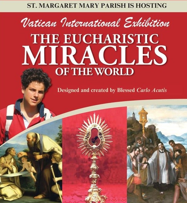 Eucharistic Miracles of the World Exhibit at St. Margaret Mary Parish Poster