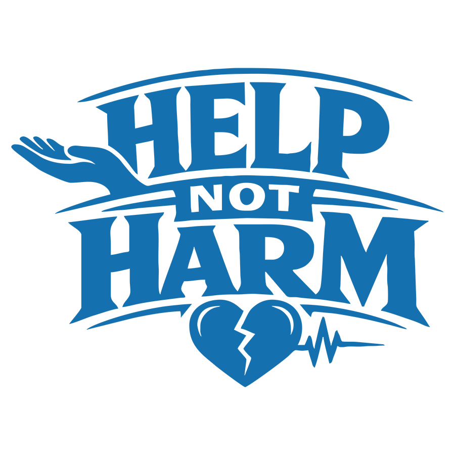 Help Not Harm campaign logo advocating for mental health care, suicide prevention and compassionate support for vulnerable Canadians.